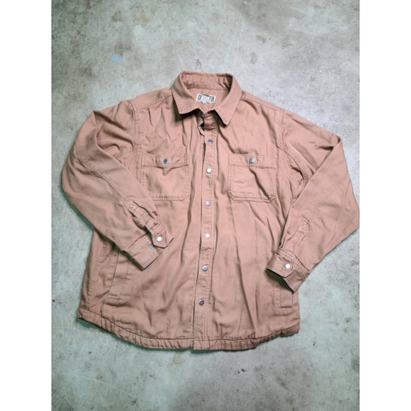Duluth Trading Canvas chore jacket Snap Button Barn Jacket Size L flannel Lined - Picture 1 of 5